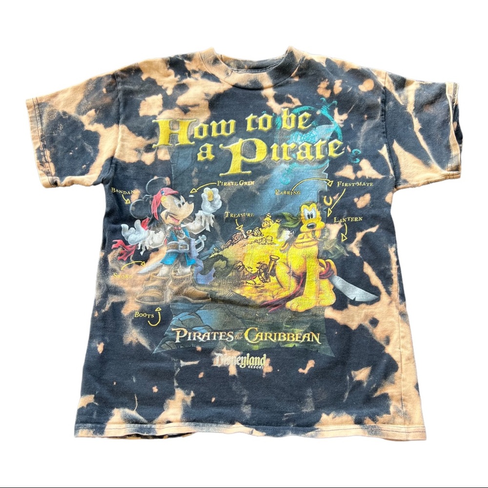 Kids repurposed bleached tee Disneyland Pirates of the Caribbean